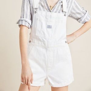 Levi’s White Overall Shorts